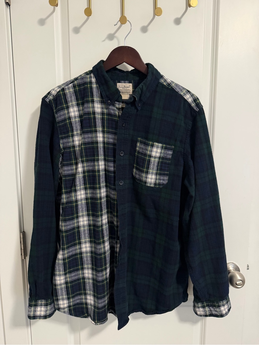LL bean plaid men’s dress shirt
